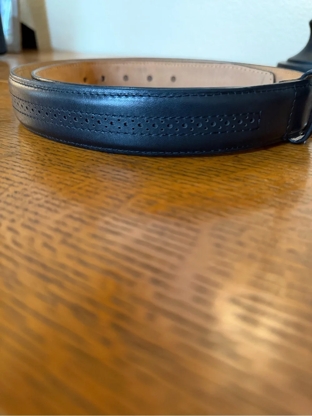 Allen Edmonds State Street European Calfskin Black Leather Dress Belt Men's 42